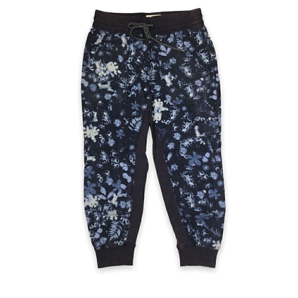 Anthropologie The Nomad Navy Blue Floral Lyocell Joggers